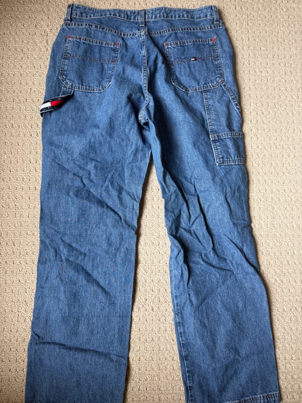 Vintage Tommy Hilfiger Blue Denim Carpenter Pants with Logo Loop